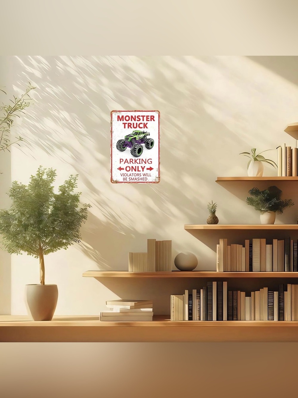 Monster Truck Parking Only Metal Sign, Boys Bedroom Monster Truck Parking Wall - Picture 6 of 9